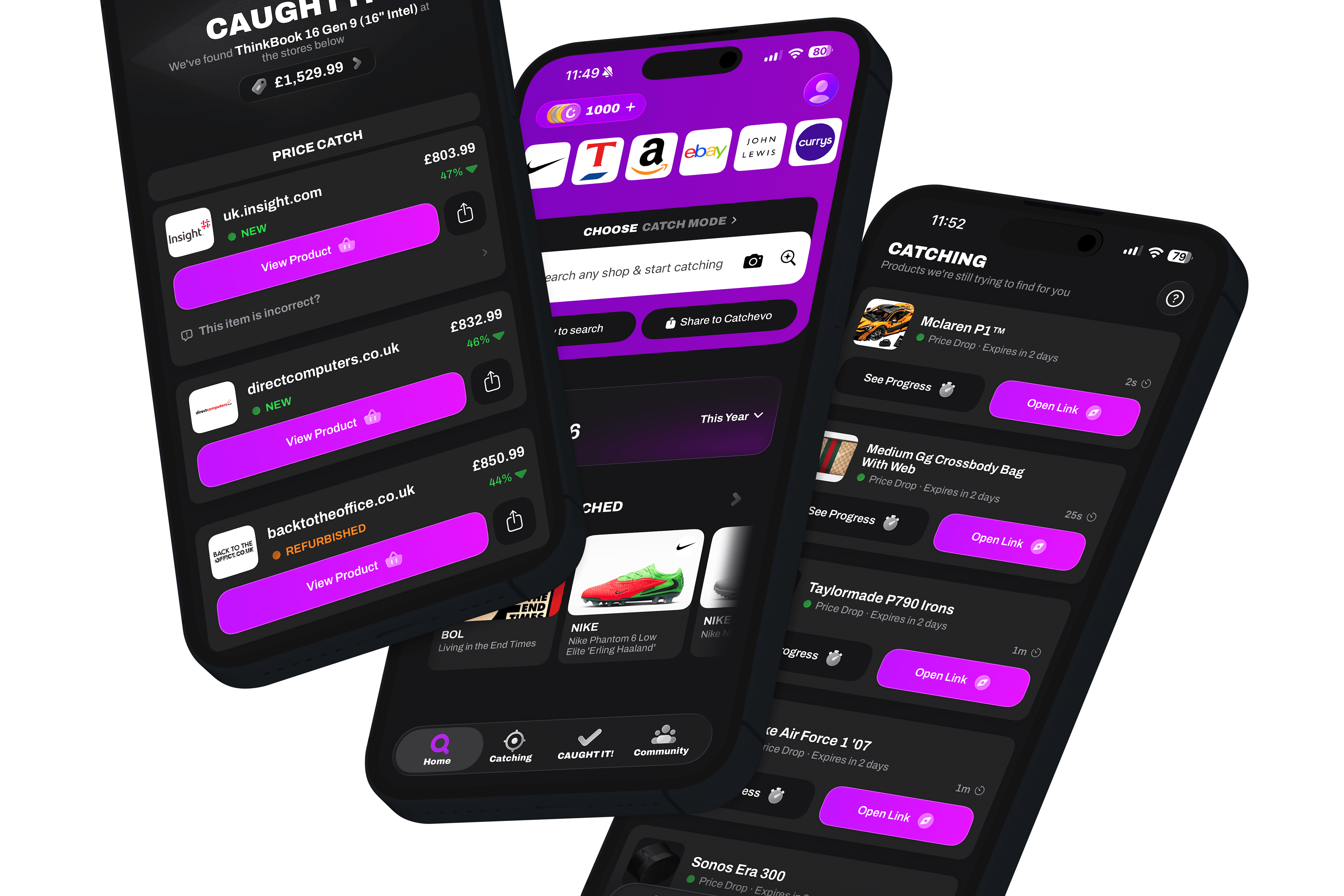 Catchevo app screenshots